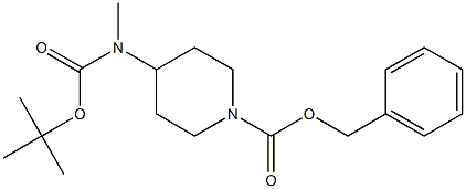 4-(N-叔丁氧羰基-N-甲基氨基)哌啶-1-羧酸苄酯 结构式