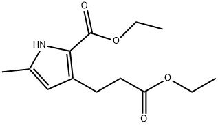 3-(2-乙氧基羰基乙基)-5-甲基吡咯-2-羧酸乙酯 结构式