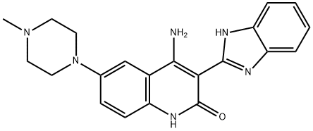 4-氨基-3-(1H-苯并咪唑-2-基)-6-(4-甲基-1-哌嗪基)-2(1H)-喹啉酮 结构式
