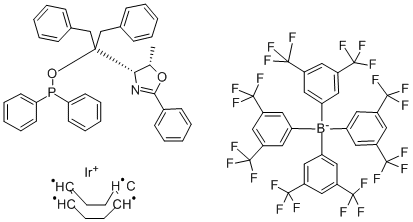 2-苯基-4-[(二苯基)(二苯基磷)甲基]-4,5-二氢-5-甲基氧唑铱 结构式