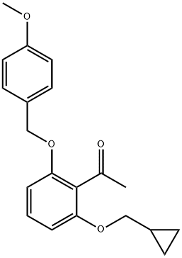 1-[2-(环丙基甲氧基)-6-[(4-甲氧基苯基)甲氧基]苯基]乙酮 结构式