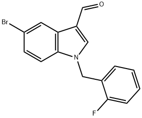 5-BROMO-1-(2-FLUOROBENZYL)-1H-INDOLE-3-CARBALDEHYDE 结构式
