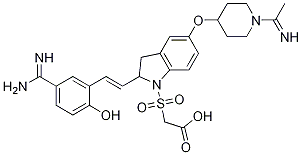 Acetic acid, 2-[[2-[(1E)-2-[5-(aMinoiMinoMethyl)-2-hydroxyphenyl]ethenyl]-2,3-dihydro-5-[[1-(1-iMinoethyl)-4-piperidinyl]oxy]-1H-indol-1-yl]sulfonyl]- 结构式