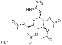 2-(2,3,4,6-四-O-乙酰基-Β-D-吡喃葡萄糖基)-2-硫代假脲氢溴酸盐 结构式