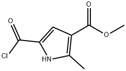 1H-Pyrrole-3-carboxylic acid, 5-(chlorocarbonyl)-2-methyl-, methyl ester (9CI) 结构式
