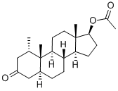 17beta-hydroxy-1alpha-methyl-5-alphaandrostan-3-one acetate 结构式