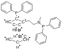 (R)-N-二苯基膦-N-甲基-(S)-2-(二苯基膦)二茂铁基乙胺 结构式