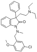 1-[Methyl(5-chloro-2-methoxybenzyl)amino]-3-(2-diethylaminoethyl)-3-phenyl-2-indolinone 结构式