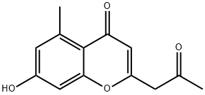 2-(2-Oxopropyl)-7-hydroxy-5-methyl-4H-1-benzopyran-4-one 结构式