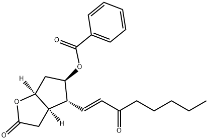 5-苯甲酰氧基-3,3A,4,5,6,6A-六氢-4-(3-氧代-1-辛烯基)-2H-环戊并[B]呋喃-2-酮 结构式