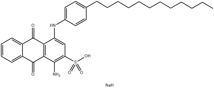 1-氨基-4-[(4-十二烷基苯)-氨基]-9,10-二氢-9,10-二氧代-2-蒽磺酸单钠盐 结构式