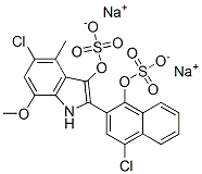 disodium 5-chloro-2-[4-chloro-1-(sulphonatooxy)-2-naphthyl]-7-methoxy-4-methyl-1H-indol-3-yl sulphate  结构式
