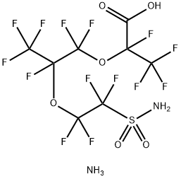 ammonium 2-[2-[2-(aminosulphonyl)-1,1,2,2-tetrafluoroethoxy]-1,1,2,3,3,3-hexafluoropropoxy]-2,3,3,3-tetrafluoropropionate 结构式