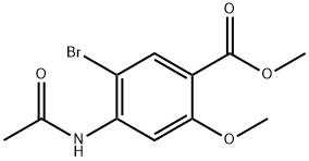 2-甲氧基-4-乙酰胺基-5-溴苯甲酸甲酯 结构式