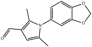 1-(1,3-苯并二噁唑-5-基)-2,5-二甲基-1H-吡咯-3-甲醛 结构式