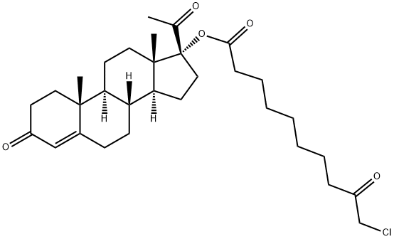 17-Hydroxyprogesterone 17-(9-oxo-10-chlorodecanoate)  结构式