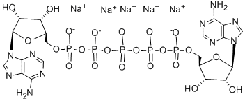 P<sup>1</sup>,P<sup>5</sup>-二(腺苷5′)五磷酸五钠盐 结构式