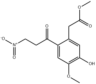 5-Hydroxy-4-methoxy-2-(3-nitro-1-oxopropyl)benzeneacetic acid methyl ester 结构式