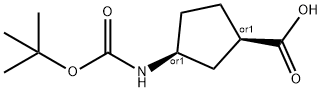 顺-3-BOC-氨基环戊甲酸 结构式