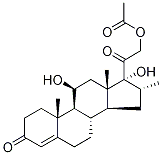 11β,17,21-Trihydroxy-16α-methyl-pregn-4-ene-3,20-dione 21-Acetate 结构式