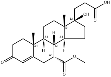 (17R)-17-Hydroxy-3-oxopregn-4-ene-7α,21-dicarboxylic acid 7-methyl ester 结构式