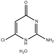 2-氨基-6-氯-4-嘧啶醇水合物 结构式