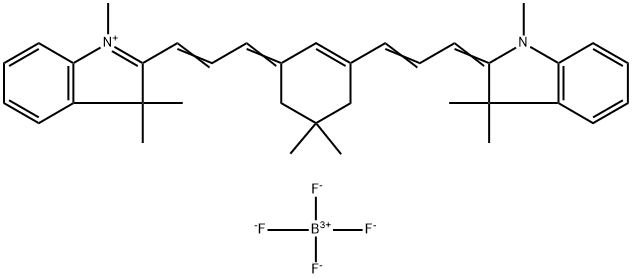 2-((E)-3-(5,5-二甲基-3-[(E)-3-(1,3,3-三甲基-1,3-二氢-2H-吲哚-2-亚基)-1-丙烯基]-2-环己烯-1-亚基)-1-丙烯基)-1,3,3-三甲基-3H-吲哚四氟硼酸盐 结构式