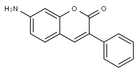 7-氨基-3-苯基苯并吡喃-2-酮 结构式