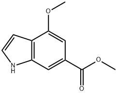 4-甲氧基-吲哚-6-羧酸甲酯 结构式