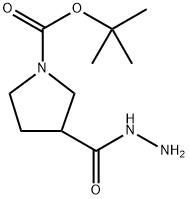 1-BOC-吡咯烷-3-甲酰基肼 结构式