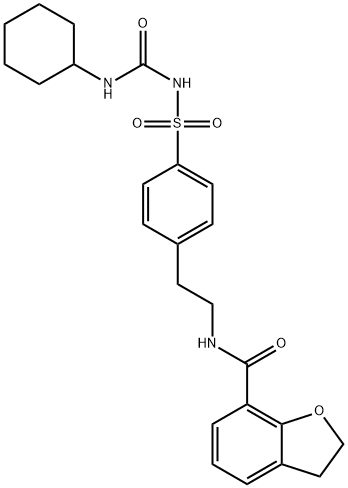 N-[[4-[2-[[(2,3-Dihydrobenzofuran-7-yl)carbonyl]amino]ethyl]phenyl]sulfonyl]-N'-cyclohexylurea 结构式
