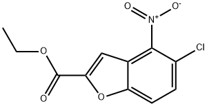 ETHYL 5-CHLORO-4-NITRO-1-BENZOFURAN-2-CARBOXYLATE 结构式