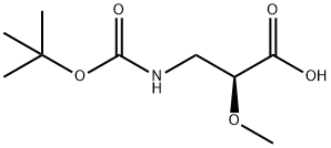 Propanoic acid, 3-[[(1,1-dimethylethoxy)carbonyl]amino]-2-methoxy-, (2S)- 结构式