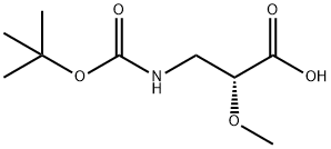 Propanoic acid, 3-[[(1,1-dimethylethoxy)carbonyl]amino]-2-methoxy-, (2R)- 结构式
