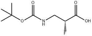 (R)-3-((叔丁氧羰基)氨基)-2-氟丙酸 结构式