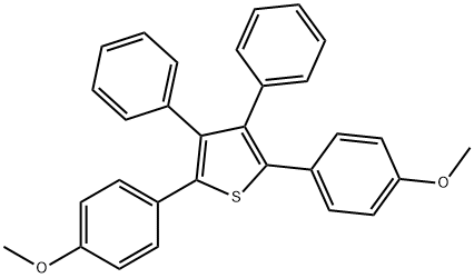 2,5-BIS-(4-METHOXY-PHENYL)-3,4-DIPHENYL-THIOPHENE 结构式