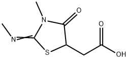 2-[3-甲基-2-甲基亚氨基-4-氧代-1,3-噻唑烷-5-基]乙酸 结构式