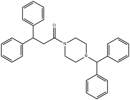 1-【4-(二苯甲基)-1-哌嗪基】-3,3-二苯基-1-丙酮 结构式