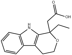 1-乙基-1,3,4,9-四氢吡喃并[3,4-B]吲哚-1-乙酸 结构式