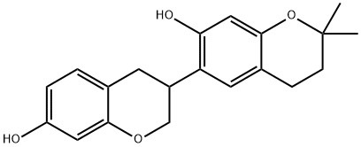 3,3',4,4'-Tetrahydro-2,2'-dimethyl(3,6'-bi-2H-1-benzopyran)-7,7'-diol 结构式