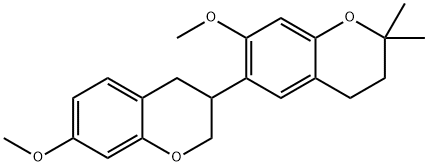 3,3',4,4'-Tetrahydro-7,7'-dimethoxy-2,2'-dimethyl-3,6'-bi(2H-1-benzopyran) 结构式