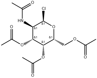 2-乙酰氨基-3,4,6-三-O-乙酰基-2-脱氧-Α-D-吡喃半乳糖酰氯 结构式
