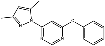 PYRIMIDINE, 4-(3,5-DIMETHYL-1H-PYRAZOL-1-YL)-6-PHENOXY- 结构式