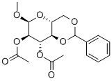 甲基 2,3-二氧-乙酰基-4,6-O-亚苄基-Α-D-吡喃葡萄糖苷 结构式