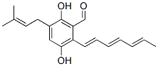 2-[(1E,3E,5E)-1,3,5-Heptatrienyl]-3,6-dihydroxy-5-(3-methyl-2-butenyl)benzaldehyde 结构式