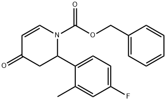 1-(苄氧基羰基)-2-(4-氟-2-甲基苯基)-2,3-二氢-4-吡啶酮 结构式