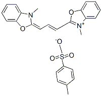 3-methyl-2-[3-(3-methyl-3H-benzoxazol-2-ylidene)prop-1-enyl]benzoxazolium p-toluenesulphonate 结构式