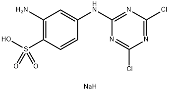 sodium 2-amino-4-[(4,6-dichloro-1,3,5-triazin-2-yl)amino]benzenesulphonate 结构式