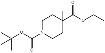 N-BOC-4-氟-4-哌啶甲酸乙酯 结构式
