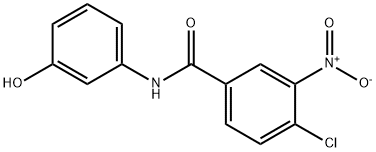 4-氯-N-(3-羟基苯基)-3-硝基苯甲酰胺 结构式